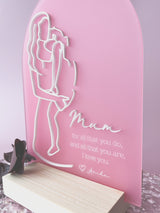 Personalised Mother and young daughter with timber base