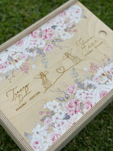Soft pink roses and magnolias keepsake box