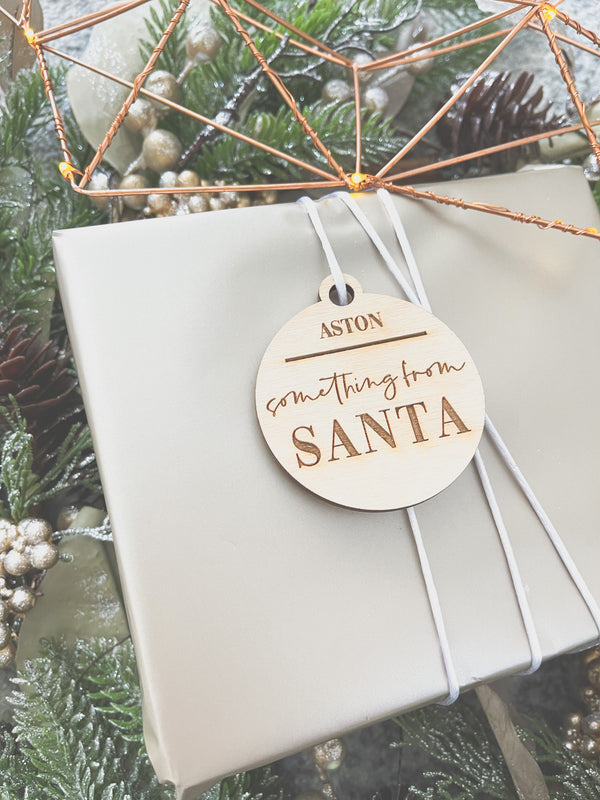 Personalised mindful Christmas gift tags - Something you wear, read, want, need + share + from Santa
