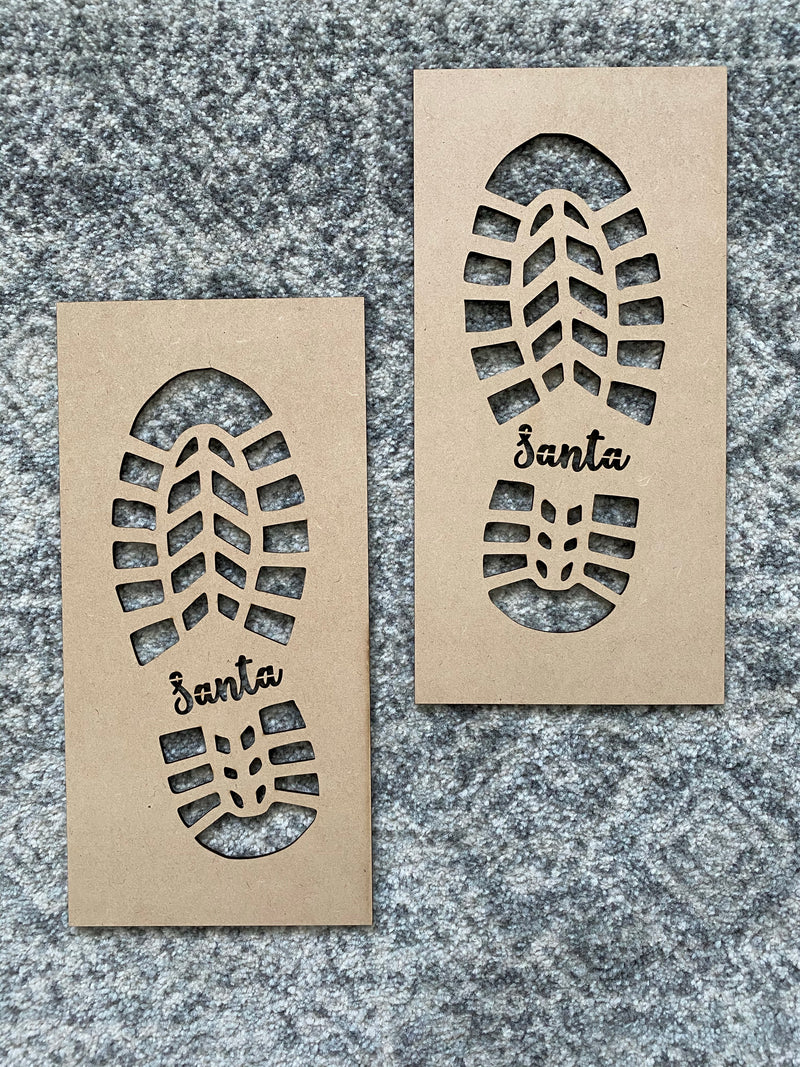 Santa boot footprint stencil