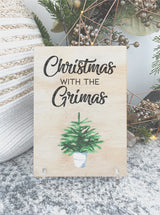 Hall table / Christmas display plaque with stand - various designs, choose your own text
