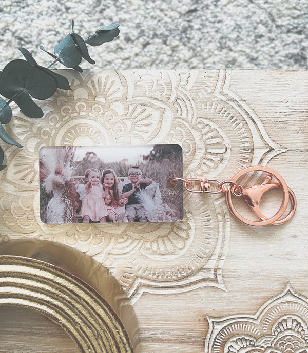 Photo keyring - with metal clasp colour of your choice
