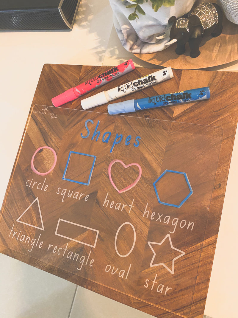 Educational trace-and-wipe boards