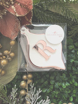 Teardrop bauble ornament with initial