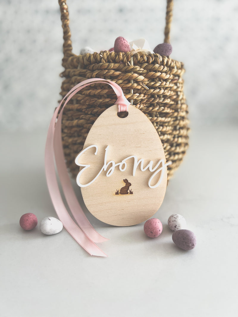 Easter egg shaped tag