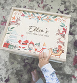 Christmas Eve keepsake box - Santa, elves, sleigh
