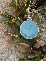 Mirror Christmas bauble ornament - your choice of text