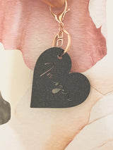 Black glitter Acrylic bag tag / key ring / luggage tag
