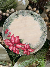 Round Christmas printed plaque - design your own, your choice of wording